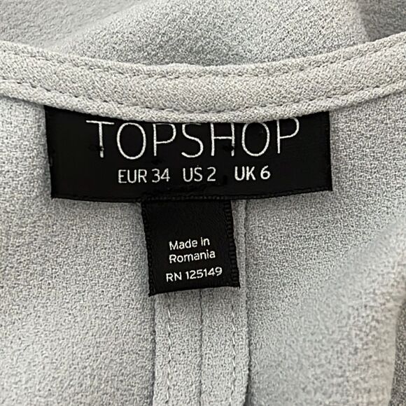 TOPSHOP Kimono Style Stretch Crepe Short Sleeve Wrap Midi Sheath Dress Ice Blue - Picture 5 of 7